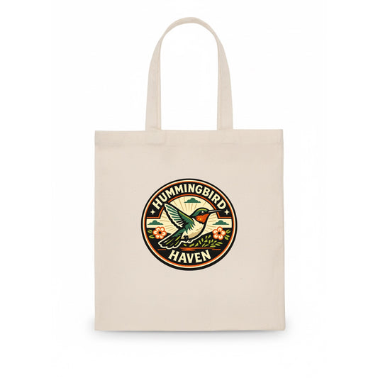Hummingbird Sanctuary Emblem - Tote Bag - white