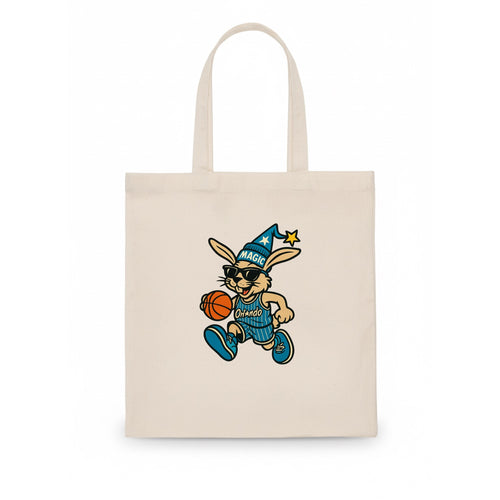 Orlando Rabbit wearing Magic blue and silver beanie with wizard hat and wayfarer - Tote Bag
