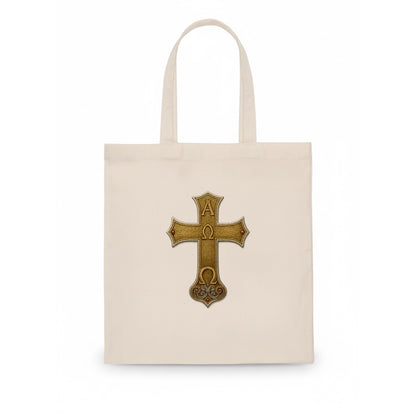 Alpha Omega Cross  - Tote Bag - white