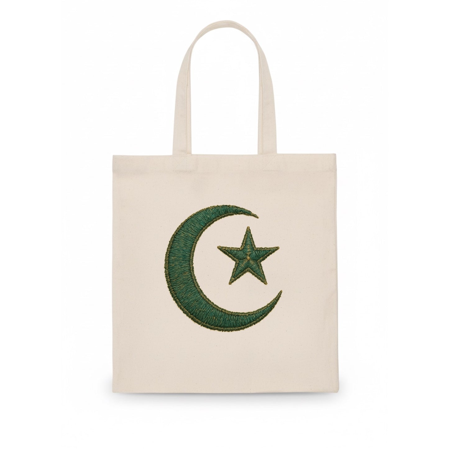 Crescent Moon and Star - Tote Bag - white
