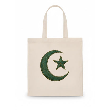 Crescent Moon and Star - Tote Bag - white