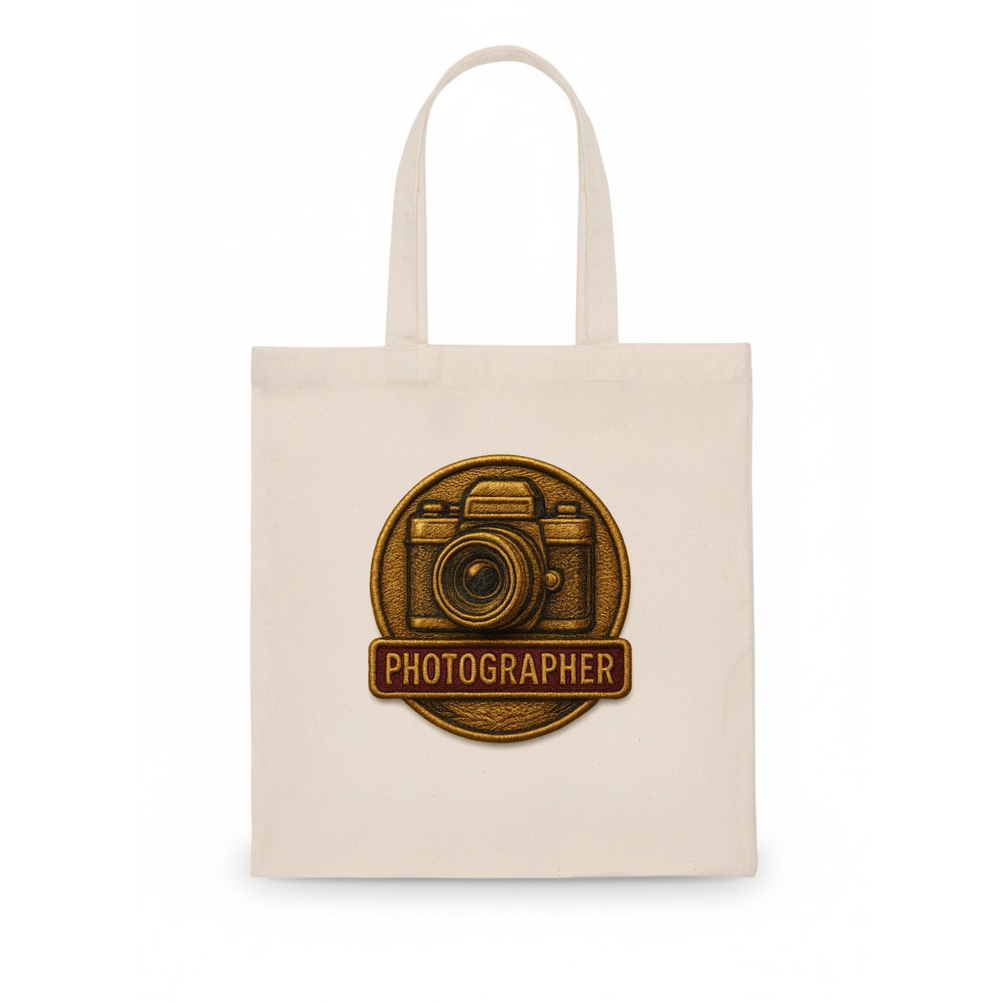 Camera with vintage lens - photographer badge - Tote Bag - white