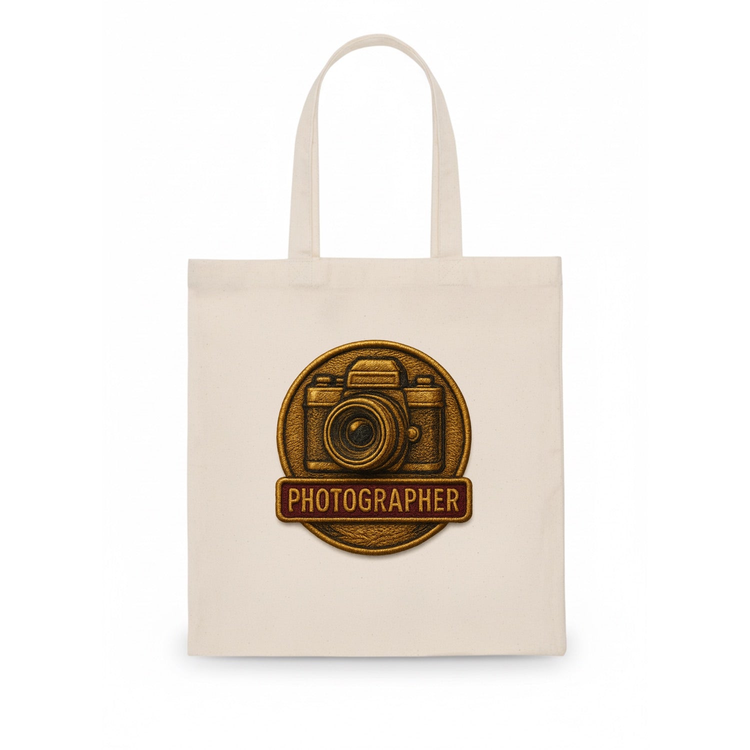 Camera with vintage lens - photographer badge - Tote Bag - white