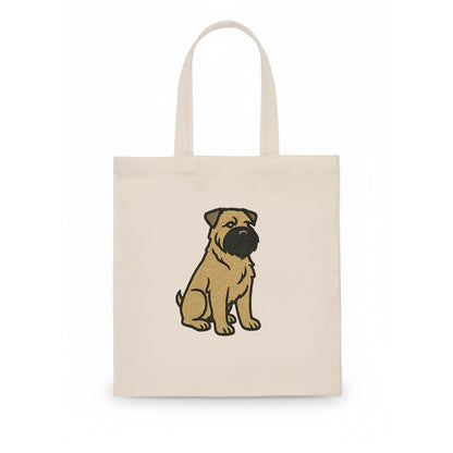 Bouvier des Flandres - Fawn rough coat embroidered design - Tote Bag - white