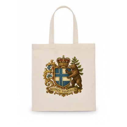 Finland Brown Bear Emblem  - Tote Bag - white