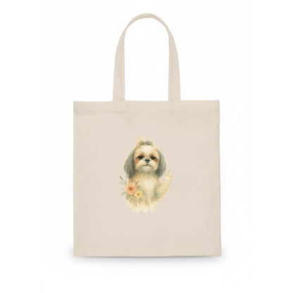 Shih Tzu with long flowing silky hair, tiny paw showing attitude - Tote Bag - white
