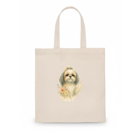 Shih Tzu with long flowing silky hair, tiny paw showing attitude - Tote Bag - white
