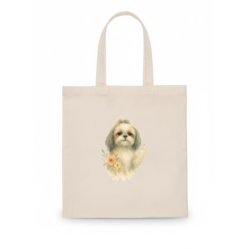 Shih Tzu with long flowing silky hair, tiny paw showing attitude - Tote Bag
