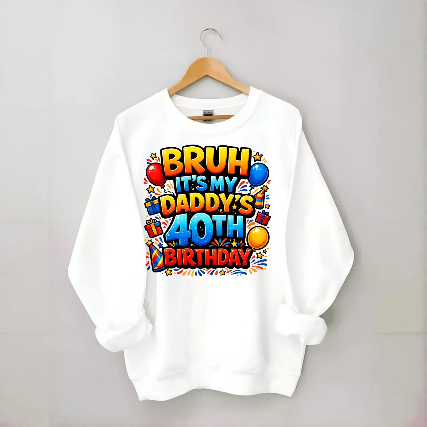 Daddy's 40th Birthday - Crewneck Sweatshirt - white