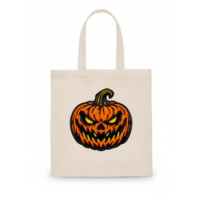 HALLOWEEN PUMPKIN - jack o lantern in orange and black , spooky - Tote Bag - white