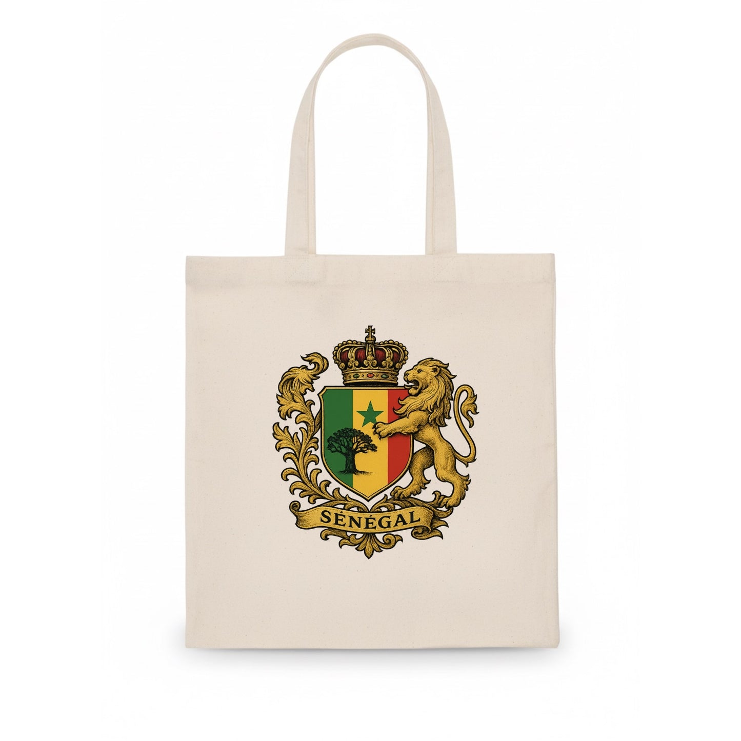 Senegal Lion Emblem  - Tote Bag - white