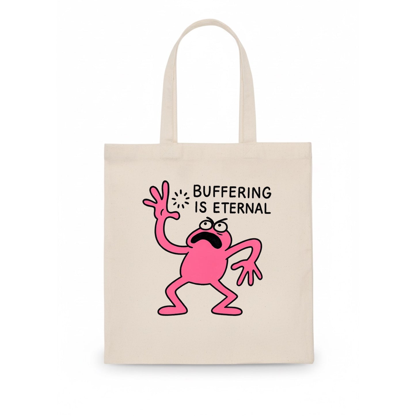 BUFFERING IS ETERNAL | Loading circle dizzy - Tote Bag - white