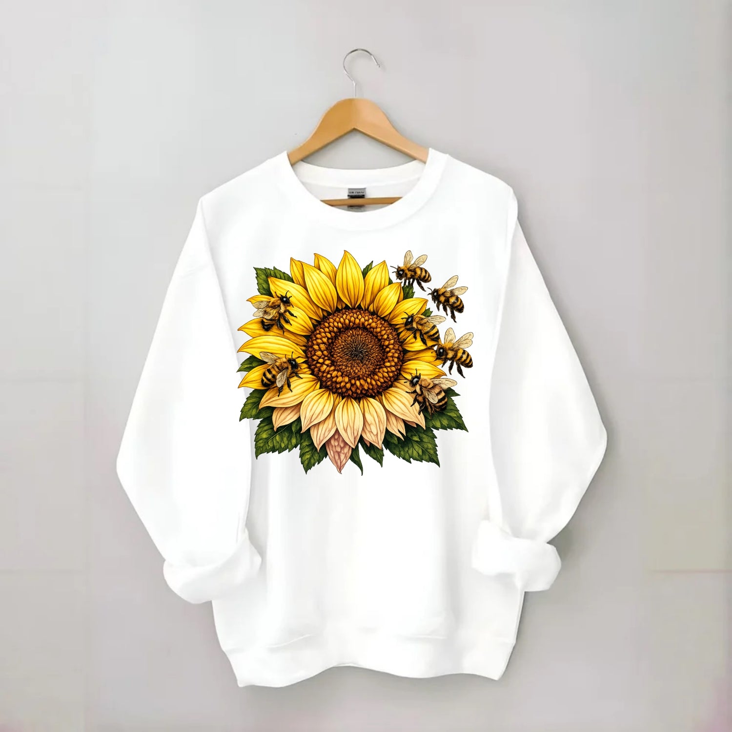Vintage Sunflower - Crewneck Sweatshirt - white