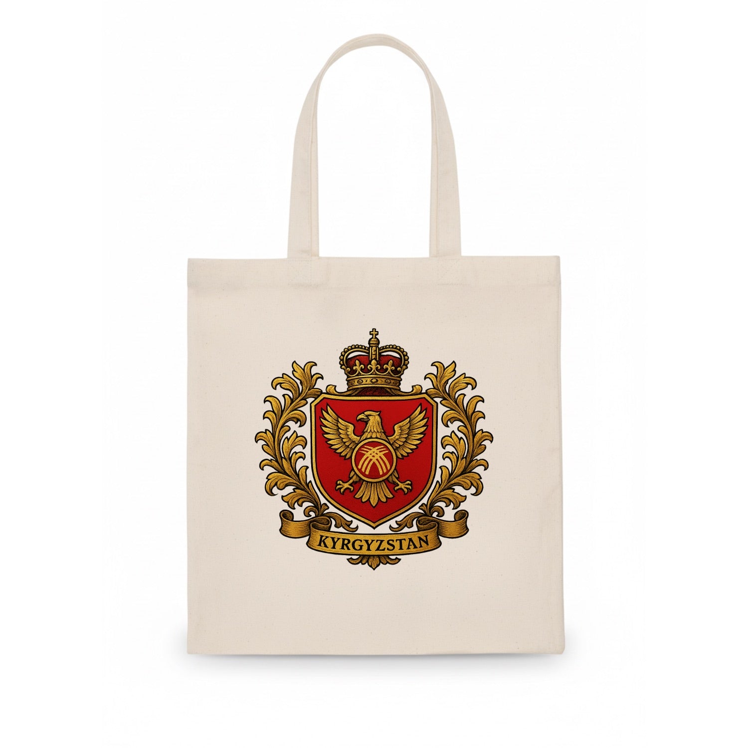 Kyrgyzstan Heritage Badge  - Tote Bag - white