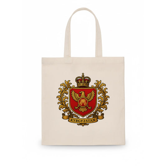 Kyrgyzstan Heritage Badge  - Tote Bag - white