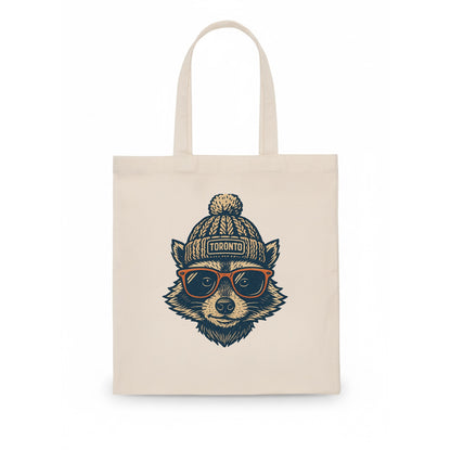 Toronto Raccoon wearing Toronto beanie w - Tote Bag - white