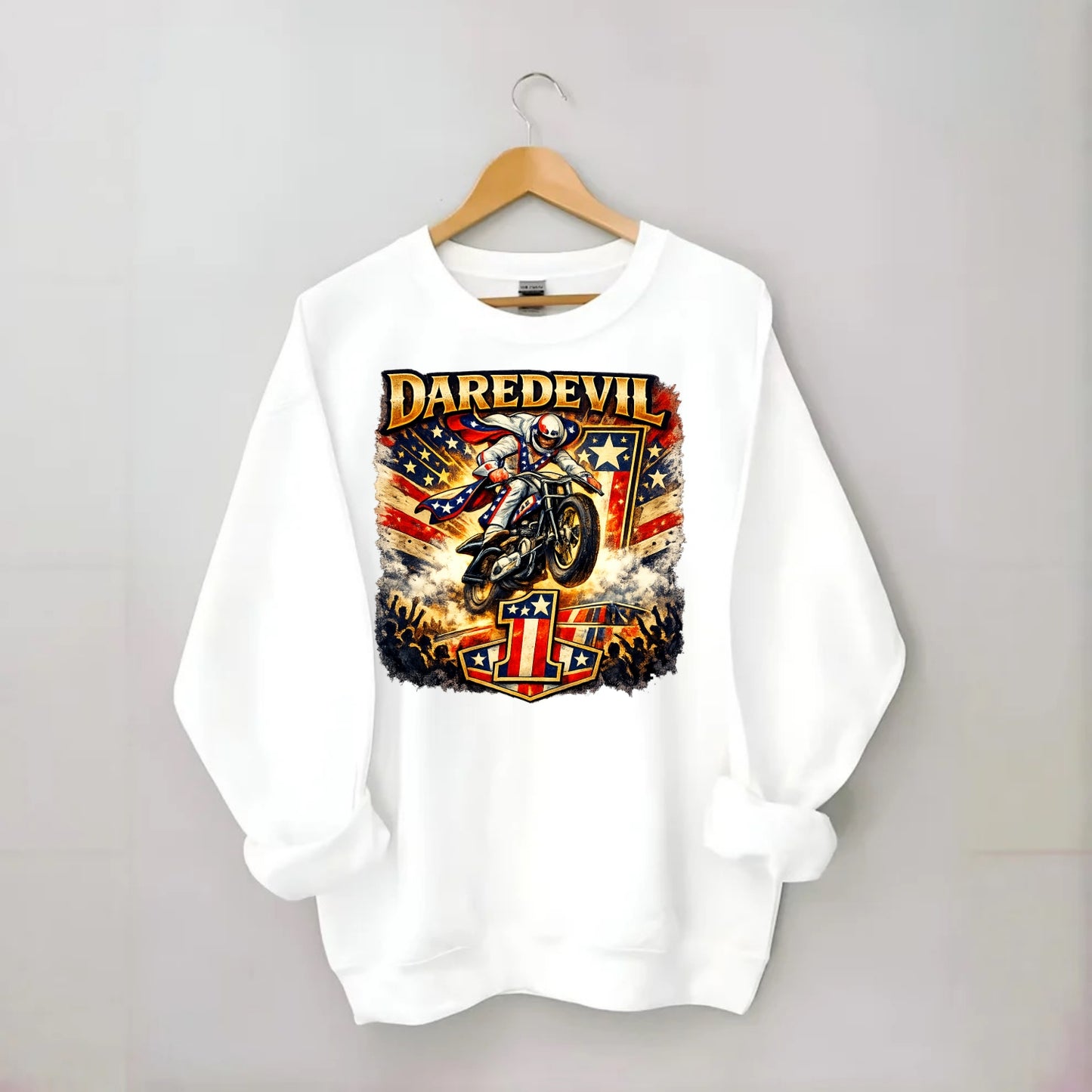 Daredevil Stunt Rider - Crewneck Sweatshirt - white