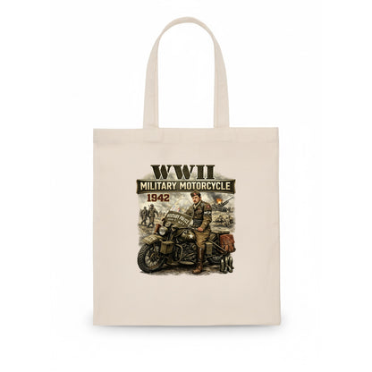 Wwii Military Motorcycle 1942 - Tote Bag - white