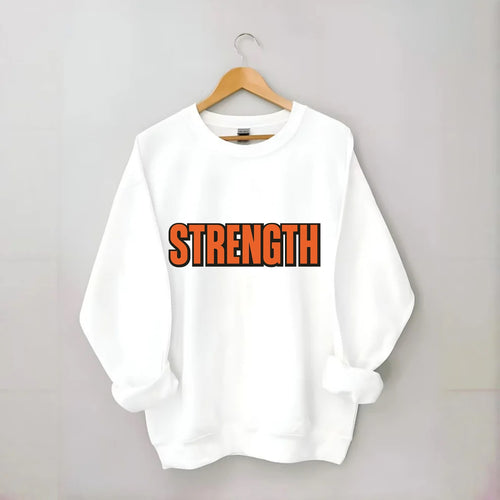 Bold typography design - STRENGTH - inner power, resilience, fortitude - Crewneck Sweatshirt