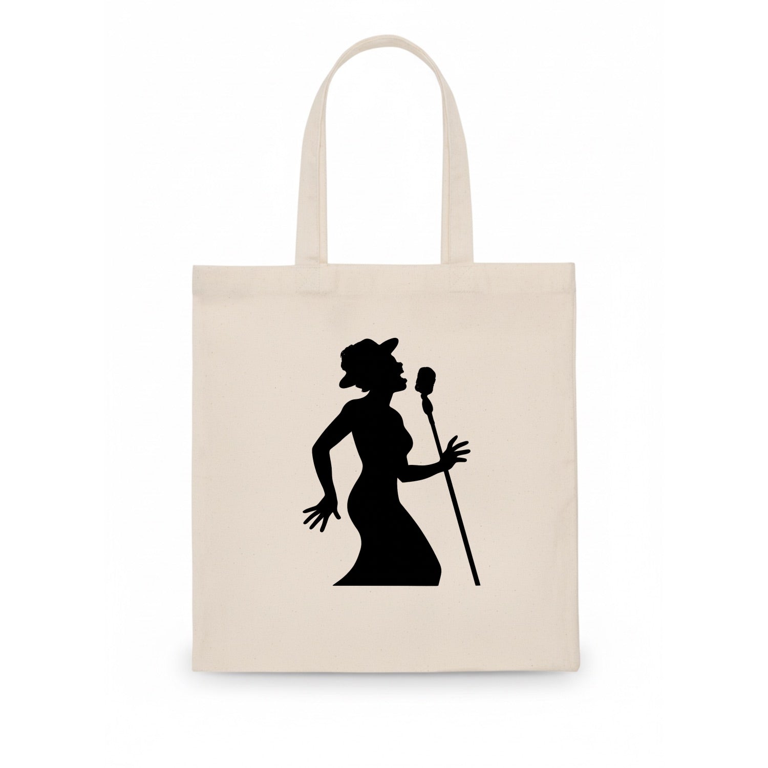 Jazz singer at vintage microphone - Tote Bag - white