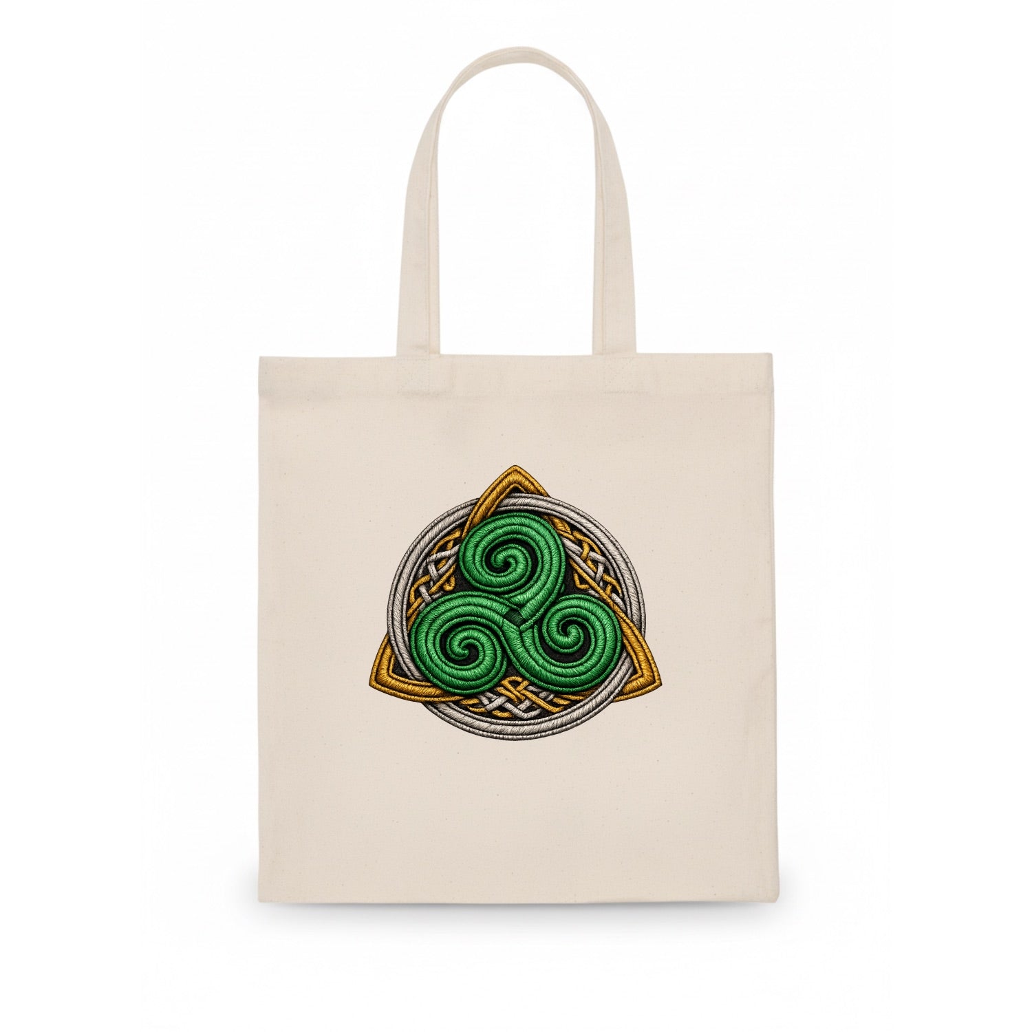 Spiral Knot Triskele - Tote Bag - white