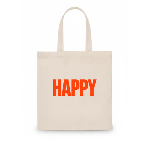 Bold typography design - HAPPY - joyful, content, pleased - Tote Bag