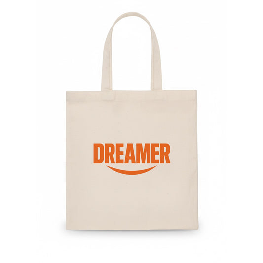 Bold typography design - "DREAMER" - imagination, seeing possibilities - Tote Bag - white