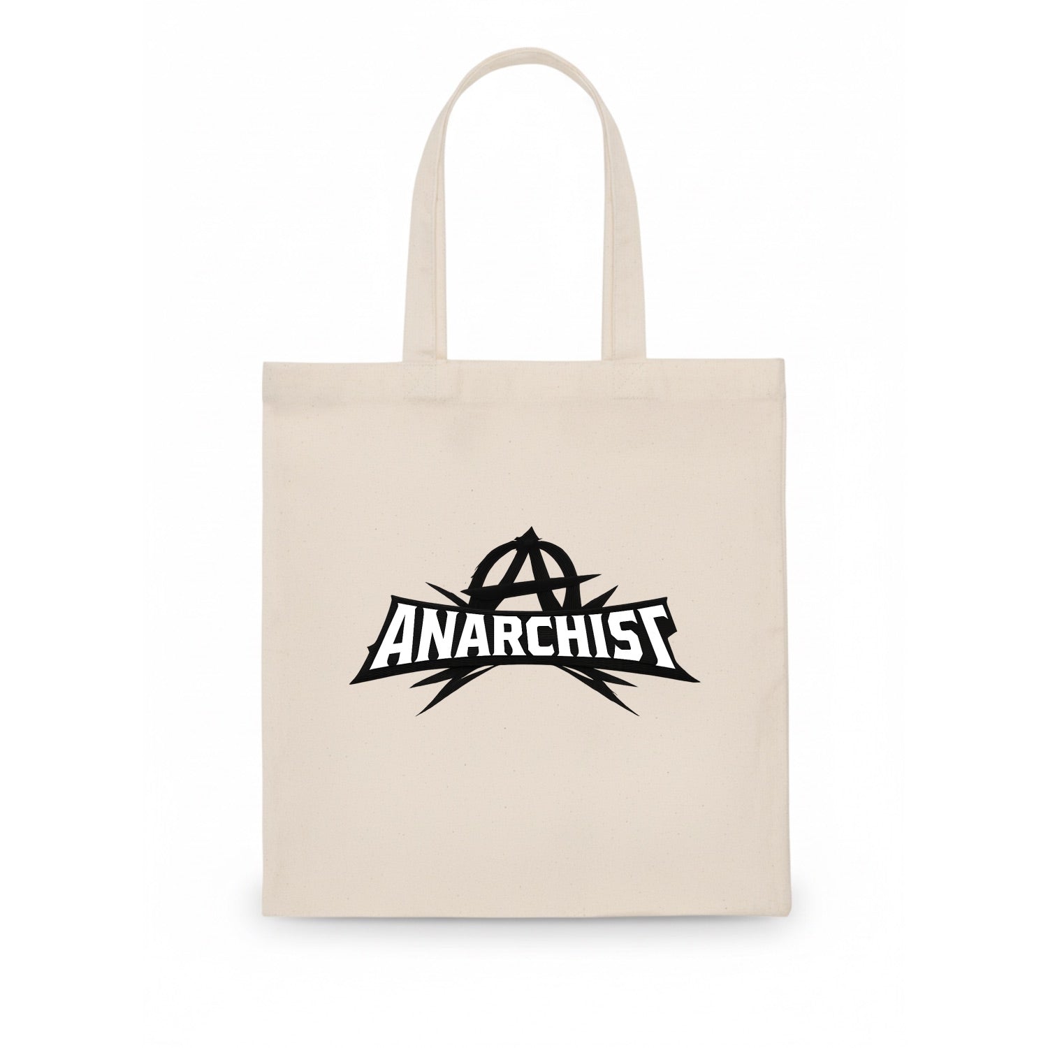 Bold typography design - "ANARCHIST" - no masters, self-governed - Tote Bag - white