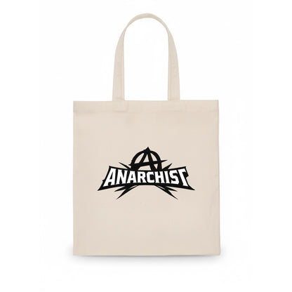 Bold typography design - "ANARCHIST" - no masters, self-governed - Tote Bag - white
