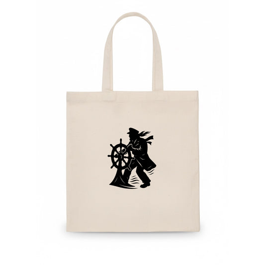 Sailor with ship wheel - Tote Bag - white