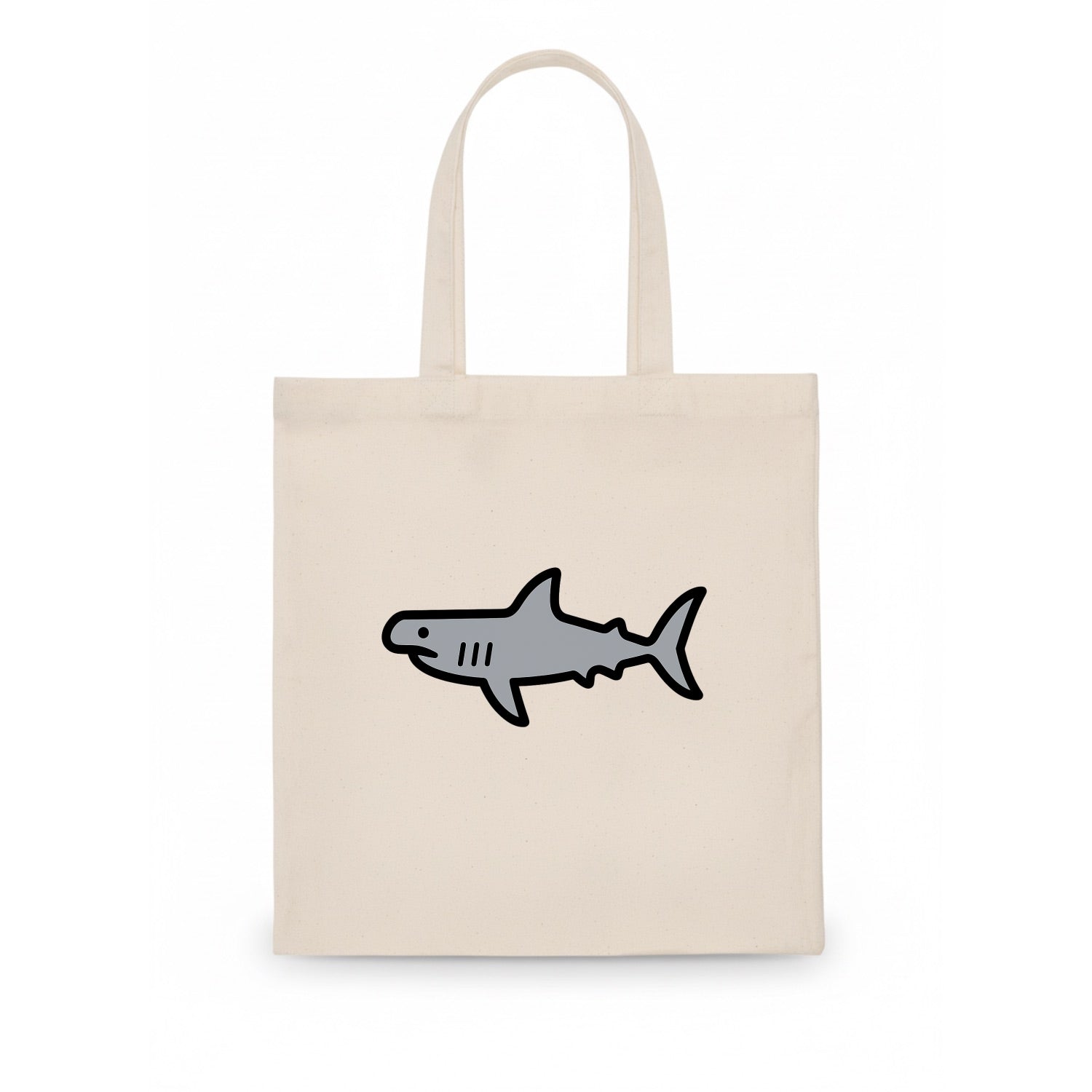Hammerhead Shark - Gray distinctive head flat side profile - Tote Bag - white