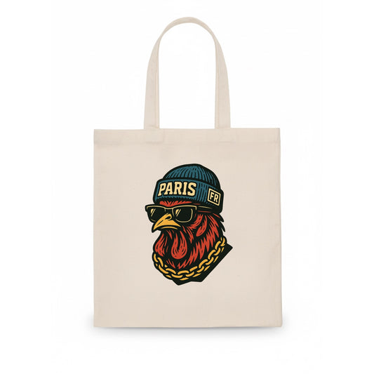 Paris Rooster - Tote Bag - white
