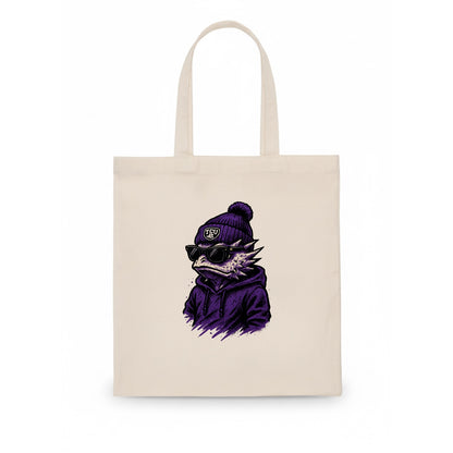 Fort Worth Horned Frog wearing TCU beanie with frog patch - Tote Bag - white