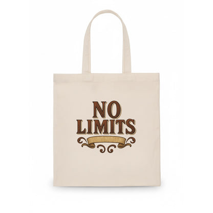 Bold typography design - "NO LIMITS" - boundless potential - Tote Bag - white