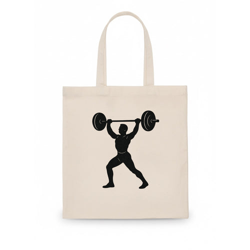 Weightlifter lifting barbell overhead - Tote Bag