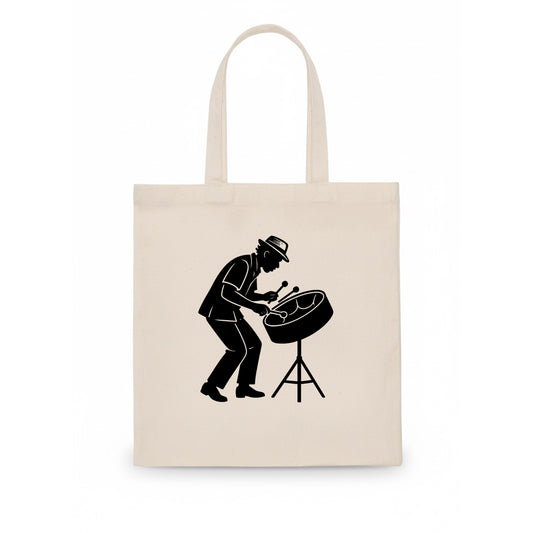 Steel drum player Caribbean rhythm - Tote Bag - white
