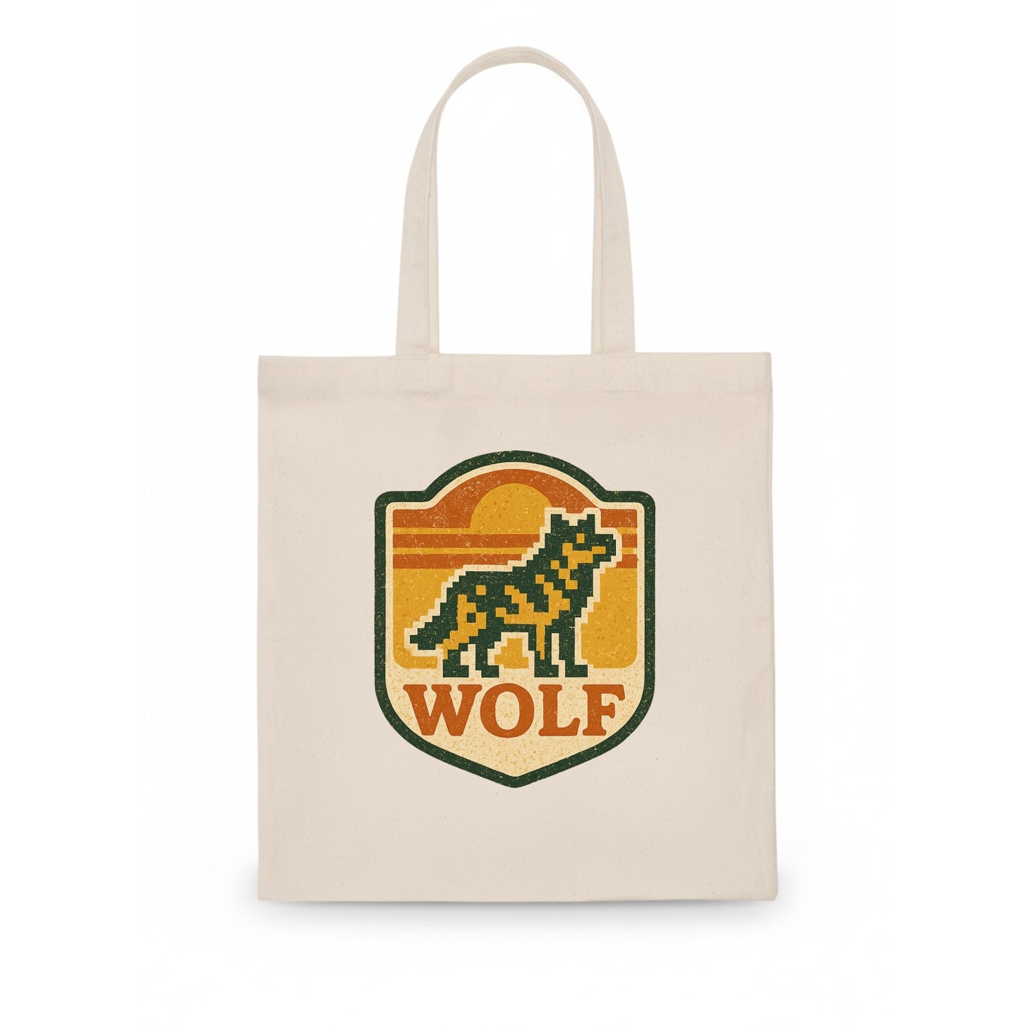 Digital Pixel Wolf  - Tote Bag - white