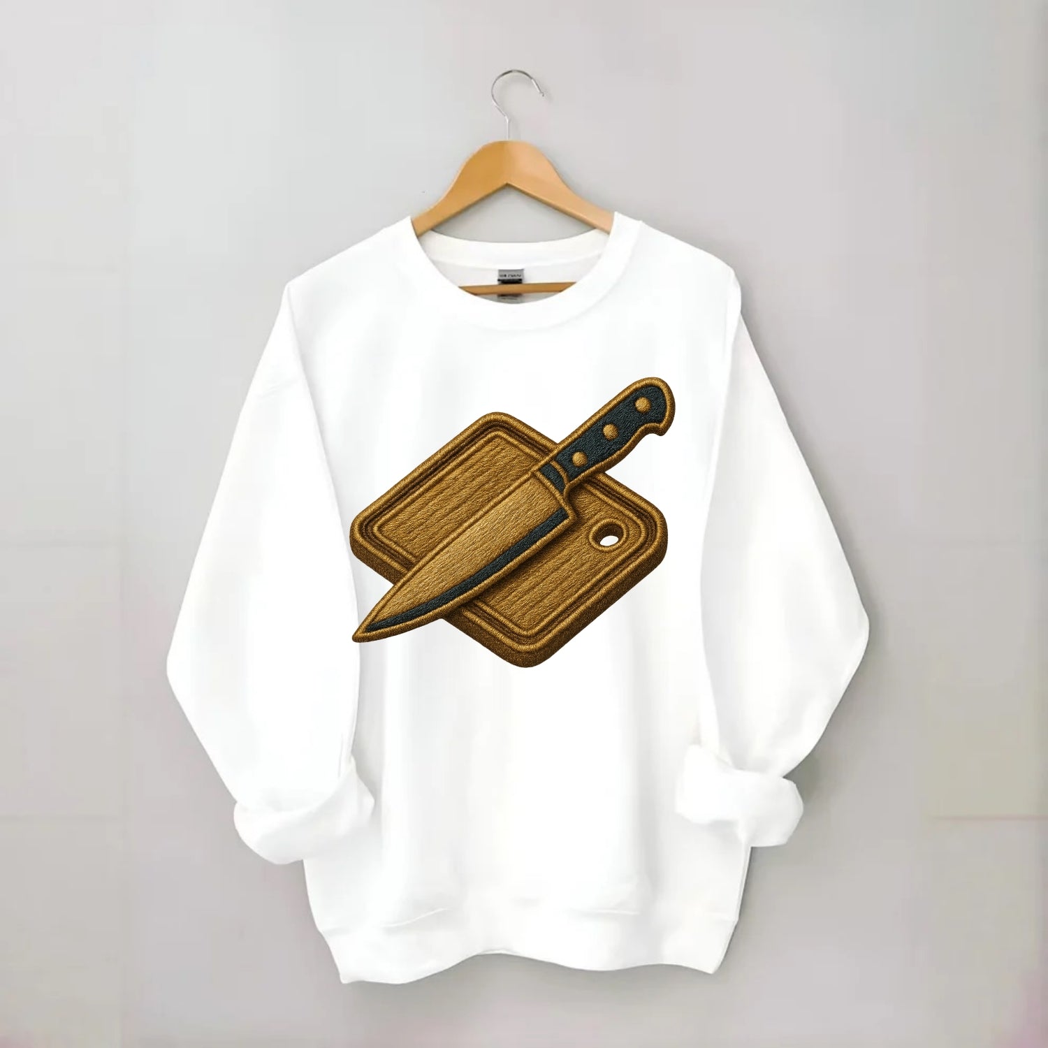Chef knife with cutting board - culinary enthusiast - Crewneck Sweatshirt - white