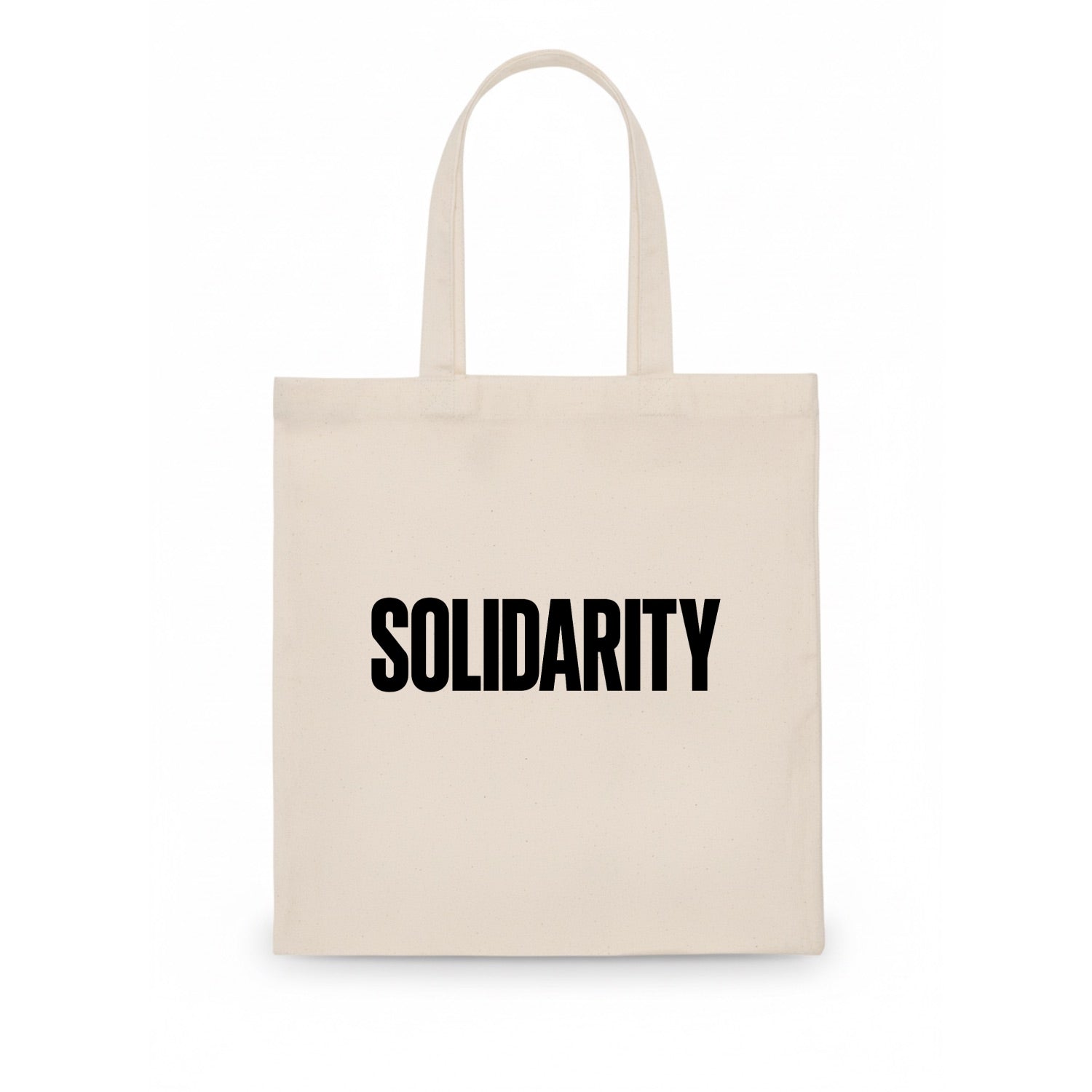 Bold typography design - "SOLIDARITY" - standing together, support - Tote Bag - white