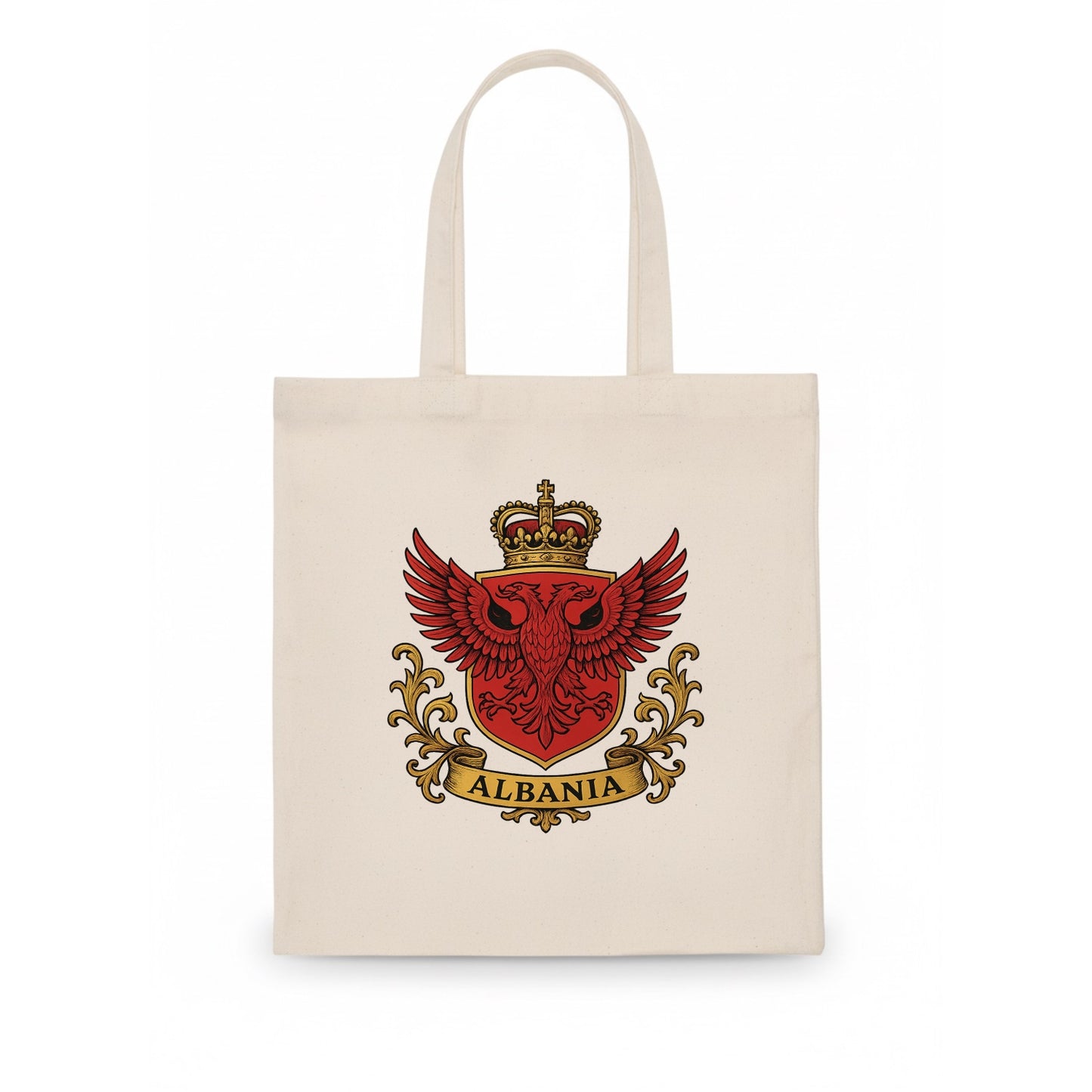 Albania Heritage Badge  - Tote Bag - white