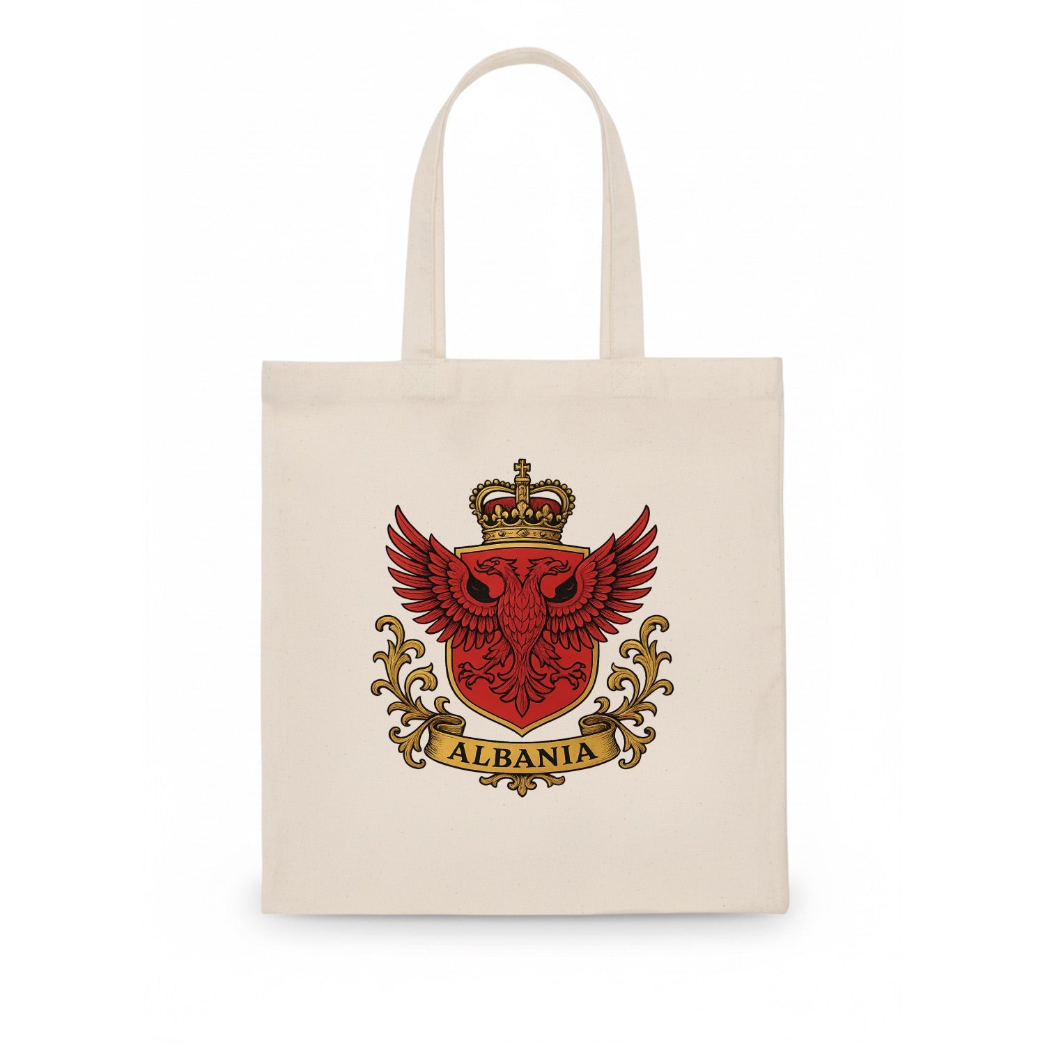 Albania Heritage Badge  - Tote Bag - white