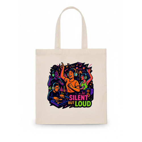 Silent disco dancers with glowing headphones - Silent But Loud - unique concert - Tote Bag