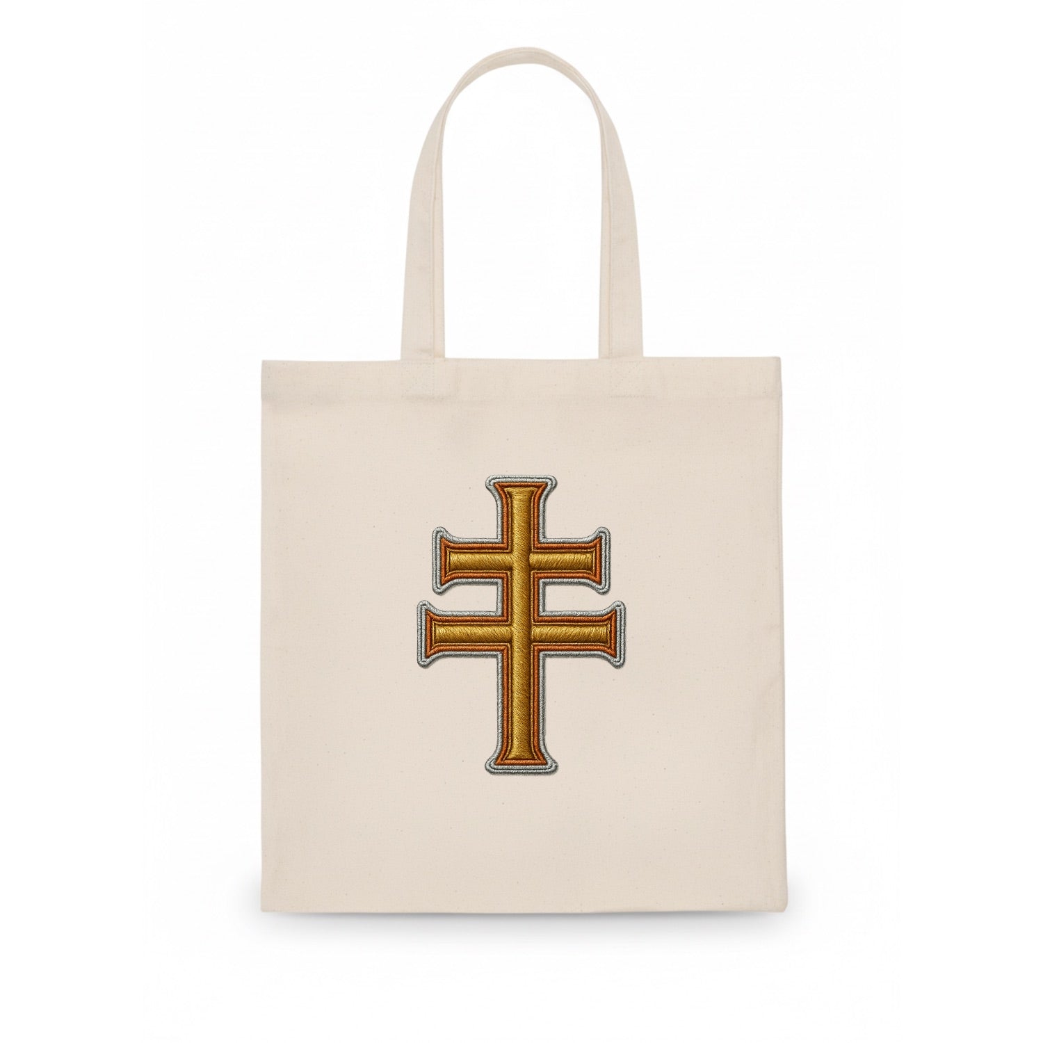 Patriarchal Cross - Tote Bag - white