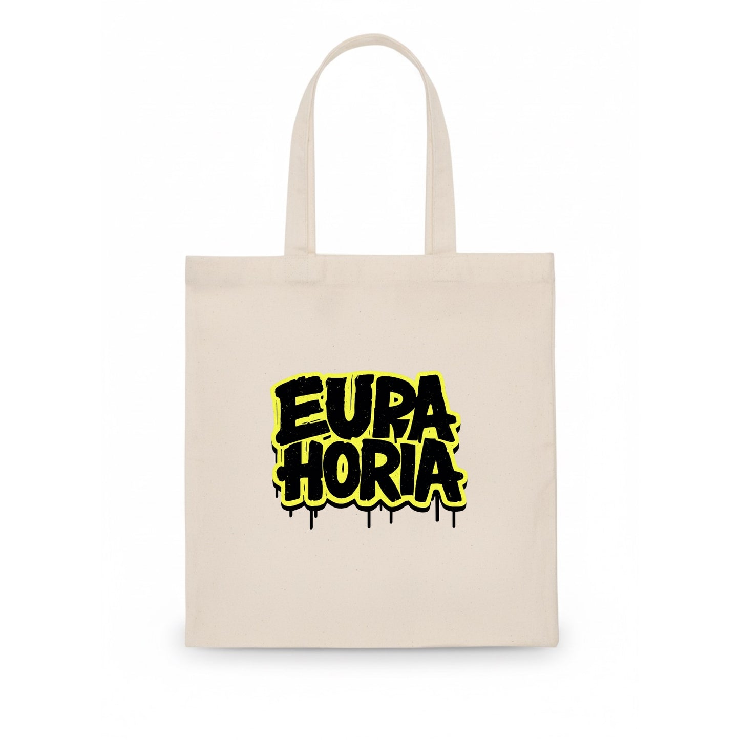 Bold typography design - "EUPHORIA" - intense happiness, ecstasy - Tote Bag - white
