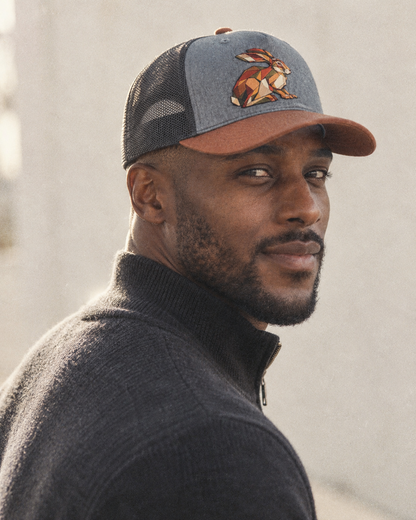 Model wearing the cap