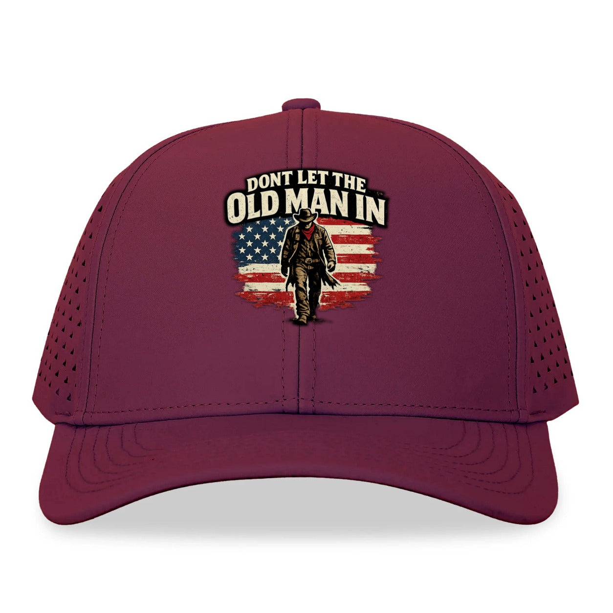 Dont Let The Old Man In Fast Dry Mesh Cap - Wine Red