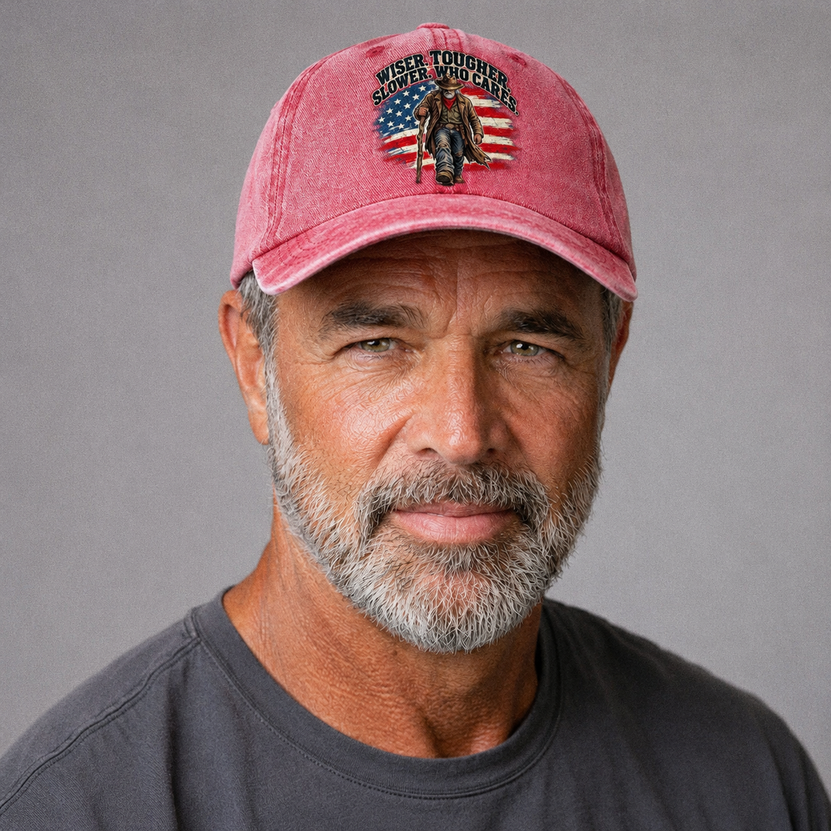 Studio model wearing the hat