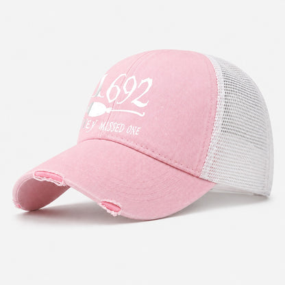 Witch Hunt Chronicles: Unveiling The Untold Story Of 1692 Washed Trucker Hat – Light Pink