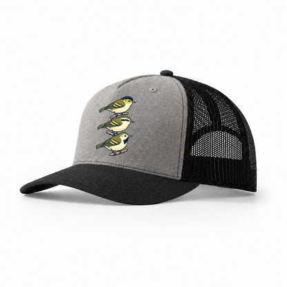 Woodland Warbler Set Birdwatching Trucker Hat – Grey Black