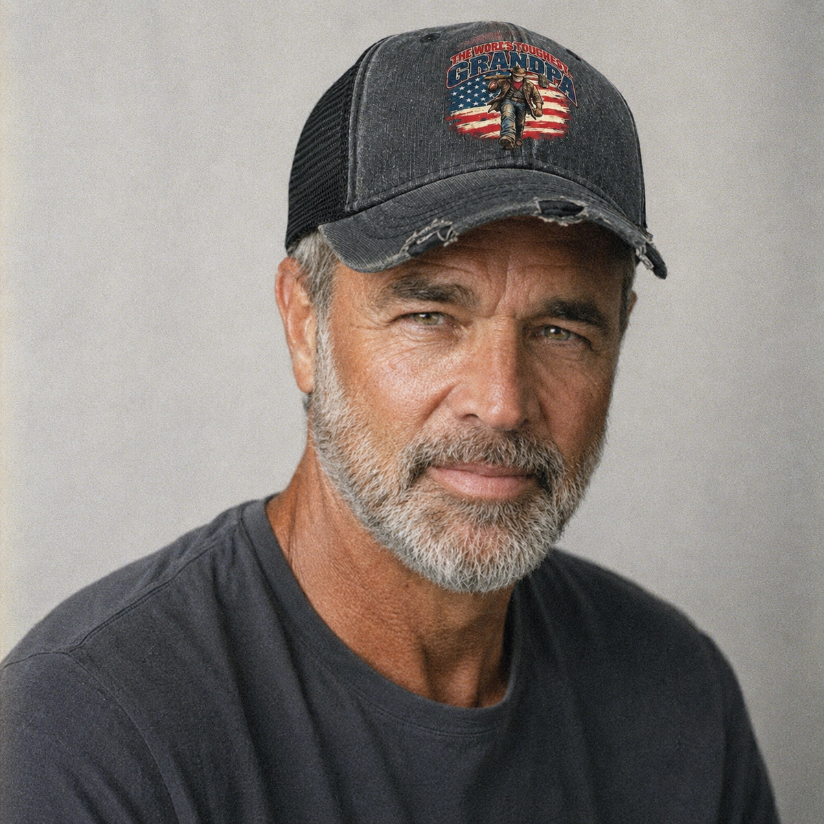 Studio model wearing the hat